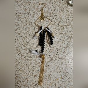 Gold and Black Tassel Hanging Decor With Star Accent